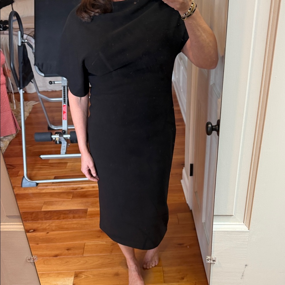 Zara Black Midi Sheath Dress